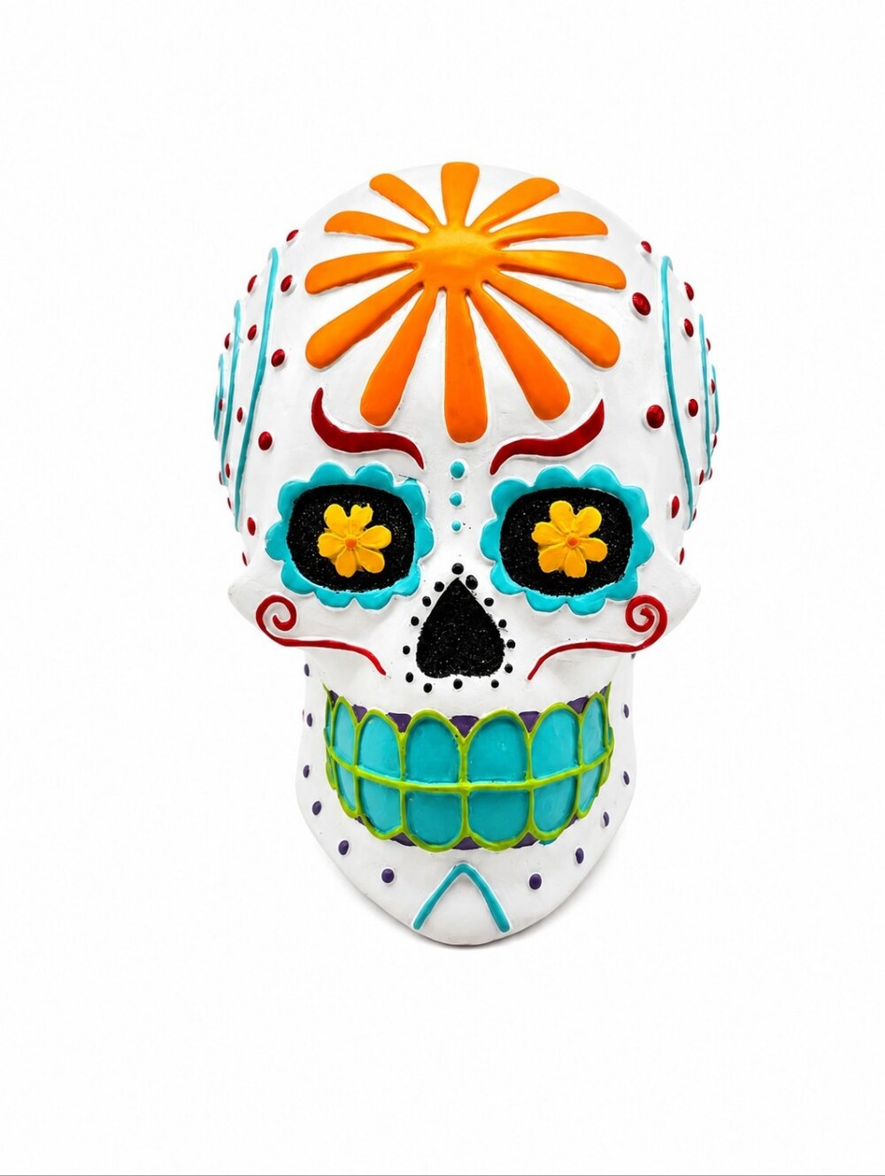 Colorful Hand-Painted Day of the Dead Sugar Skull